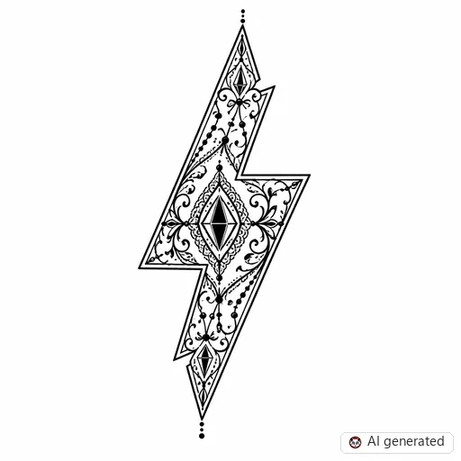 Lightning-Tattoo-Entwurf im Stil Ornamental