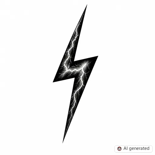 Lightning-Tattoo-Entwurf im Stil Realism