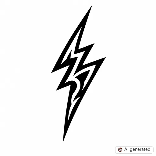 Lightning-Tattoo-Entwurf im Stil Tribal