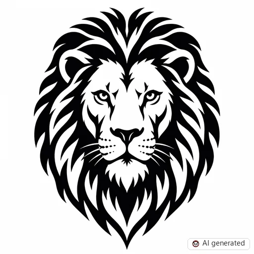 Lion tattoo design in Blackwork style
