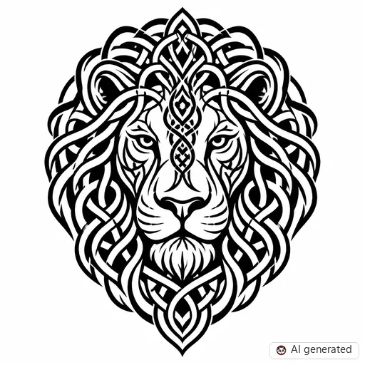 Disegno di tatuaggio Leone in stile Celtico