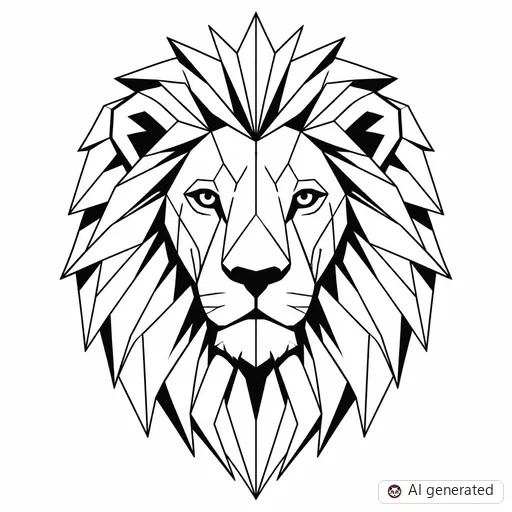 Lion tattoo design in Geometric style