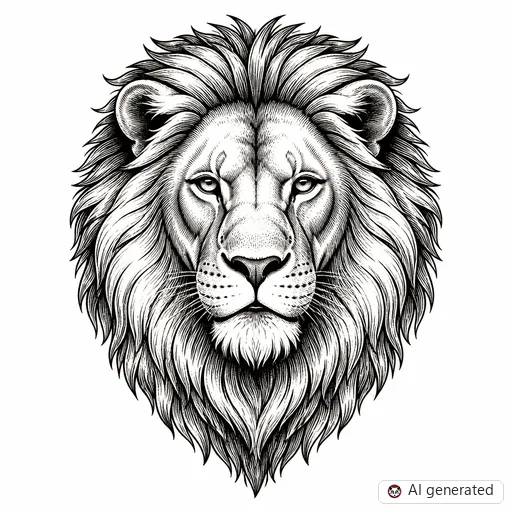 Lion tattoo design in Illustrative style