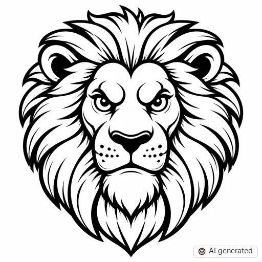 Lion tattoo design in New School style