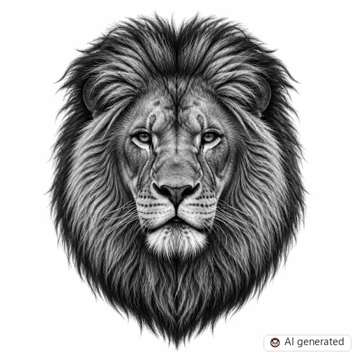 Lion tattoo design in Realism style