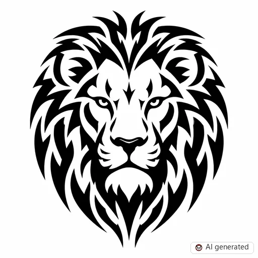 Lion tattoo design in Tribal style