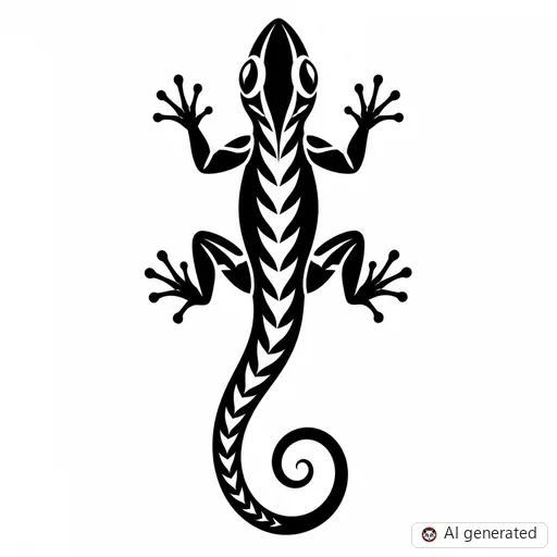 Lizard tattoo design in Blackwork style