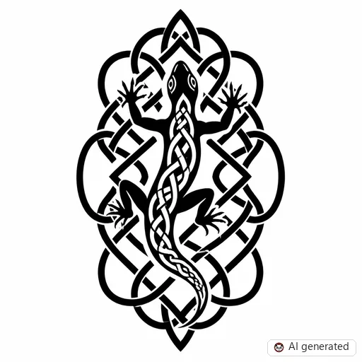 Disegno di tatuaggio Lucertola in stile Celtico