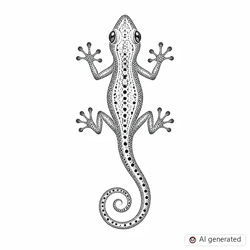 Lizard tattoo design in Dotwork style