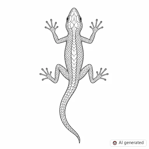 Lizard tattoo design in Fine-Line style