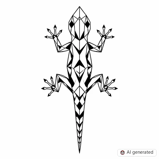 Lizard tattoo design in Geometric style