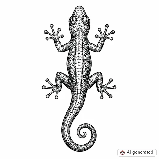 Lizard tattoo design in Illustrative style