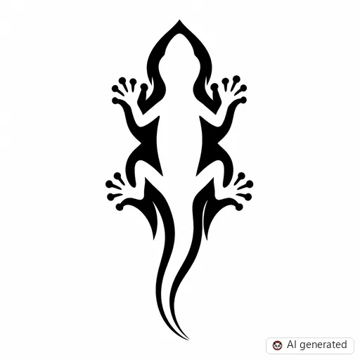 Echse-Tattoo-Entwurf im Stil Negative Space