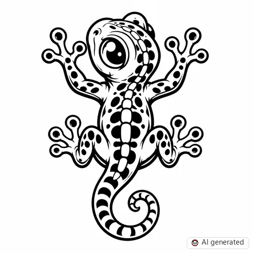 Lizard tattoo design in New School style