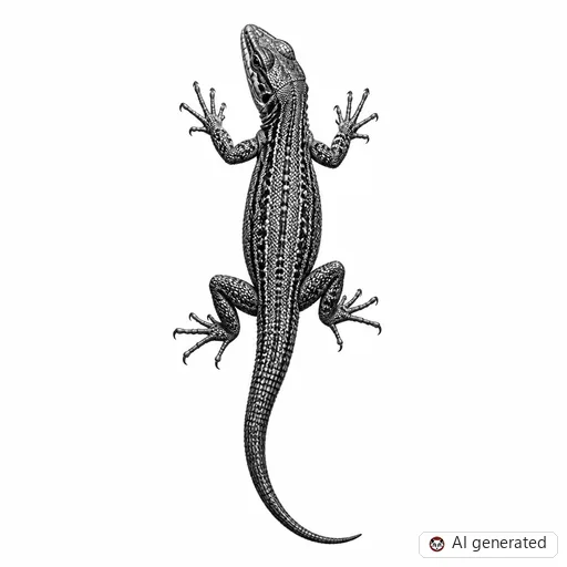 Lizard tattoo design in Realism style