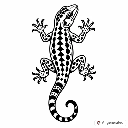 Lizard tattoo design in Traditional style