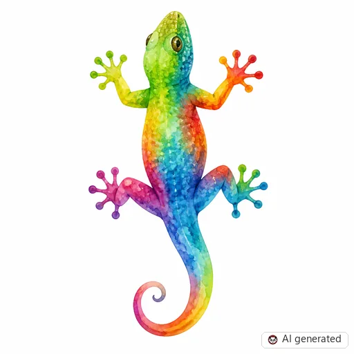 Lizard tattoo design in Watercolor style