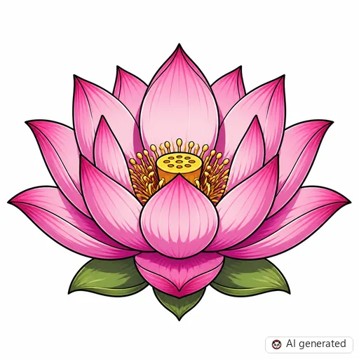 Lotusblüte-Tattoo-Entwurf im Stil Anime