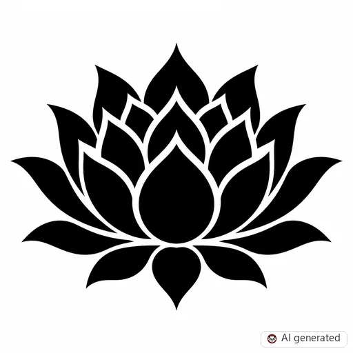 Lotus flower tattoo design in Blackwork style