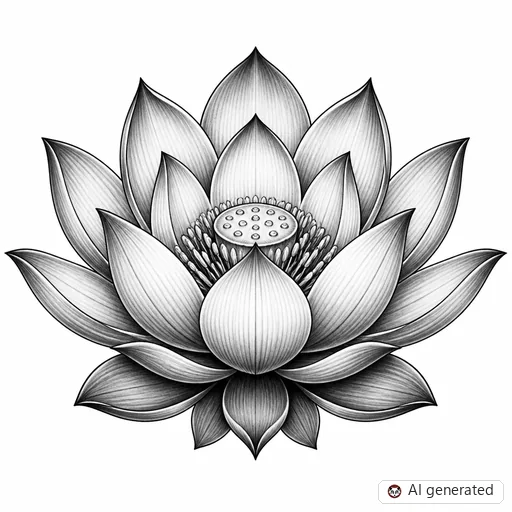 Lotusblüte-Tattoo-Entwurf im Stil Chicano