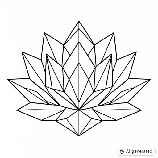 Lotus flower tattoo design in Geometric style