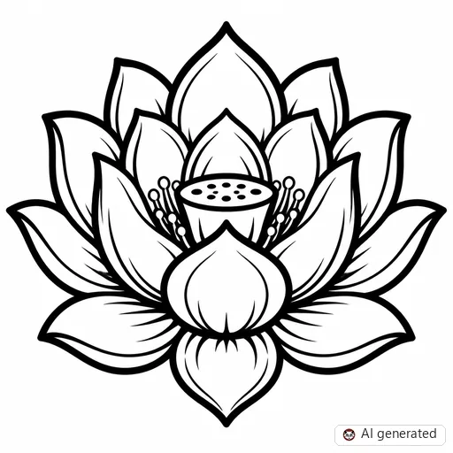 Lotus flower tattoo design in New School style