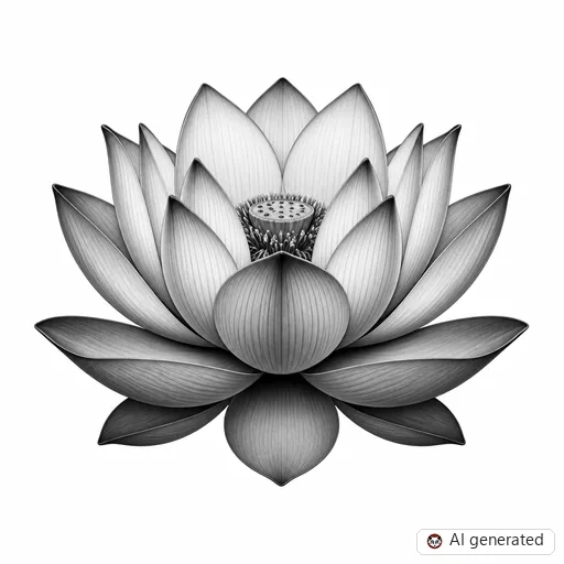 Lotus flower tattoo design in Realism style