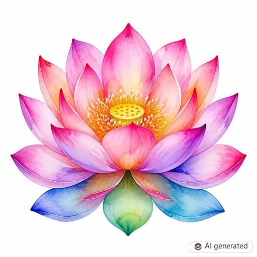 Lotus flower tattoo design in Watercolor style