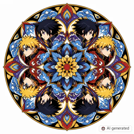 Mandala-Tattoo-Entwurf im Stil Anime