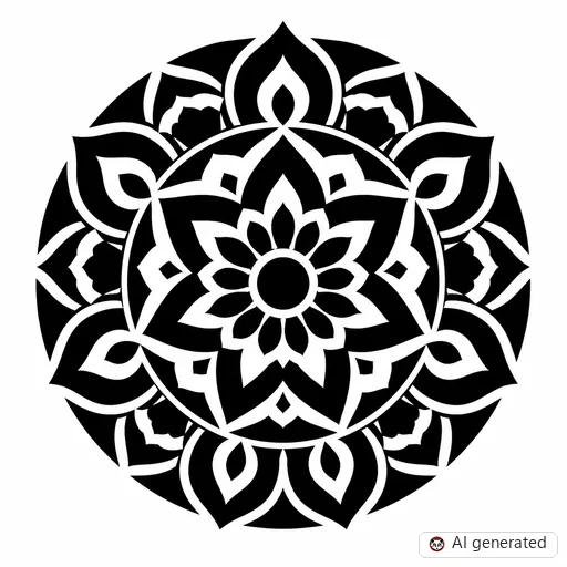 Mandala tattoo design in Blackwork style
