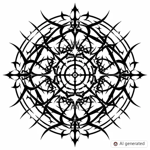 Mandala tattoo design in Cybersigilism style