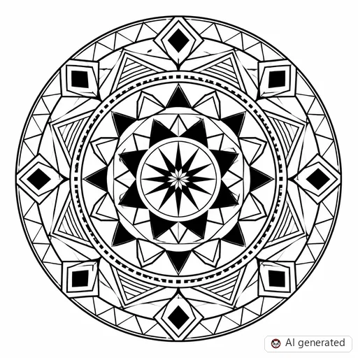 Mandala tattoo design in Geometric style