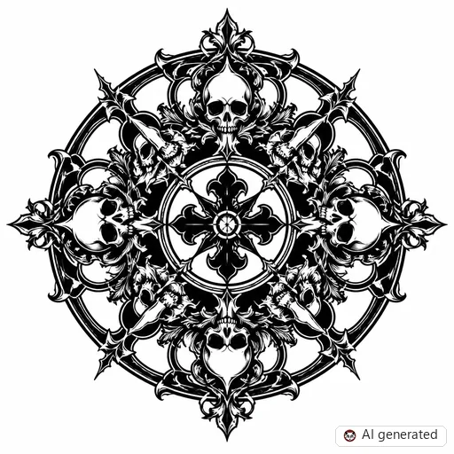 Disegno di tatuaggio Mandala in stile Gothic