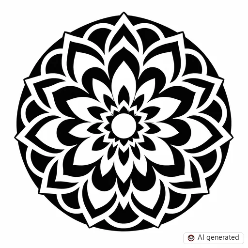 Mandala-Tattoo-Entwurf im Stil Negative Space