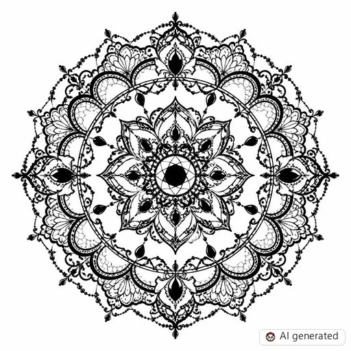 Mandala tattoo design in Ornamental style
