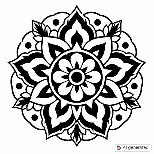 Mandala tattoo design in Traditional style