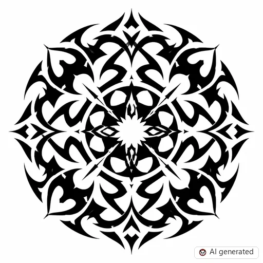 Mandala tattoo design in Tribal style