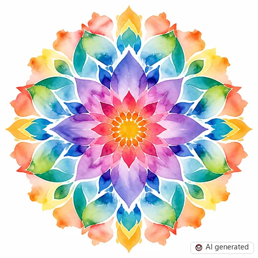 Mandala tattoo design in Watercolor style
