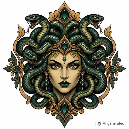 Medusa-Tattoo-Entwurf im Stil Neo-Traditional