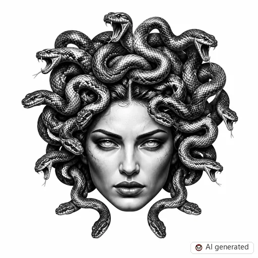 Medusa-Tattoo-Entwurf im Stil Realism