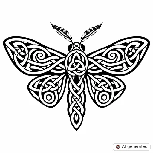Disegno di tatuaggio Falena in stile Celtico