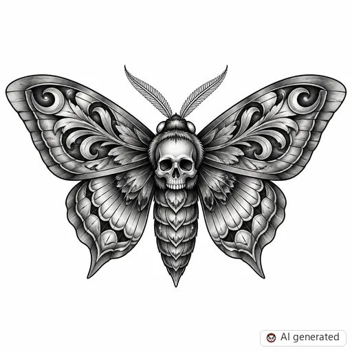Motte-Tattoo-Entwurf im Stil Chicano