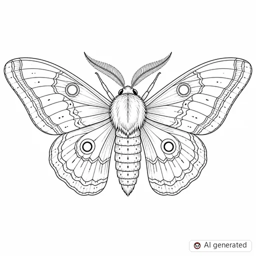 Moth tattoo design in Fine-Line style