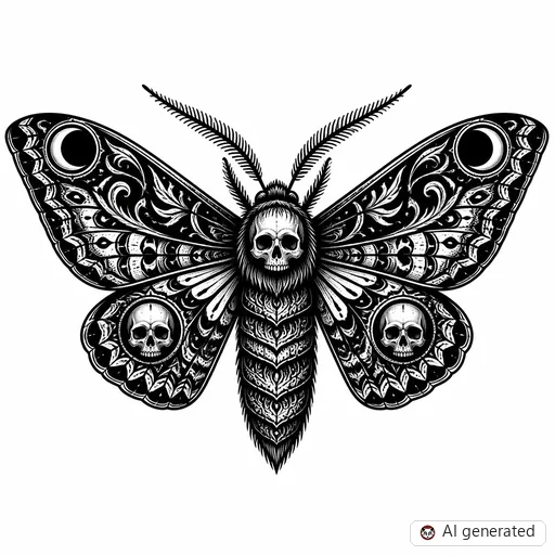 Disegno di tatuaggio Falena in stile Gothic