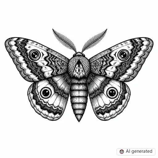 Moth tattoo design in Illustrative style