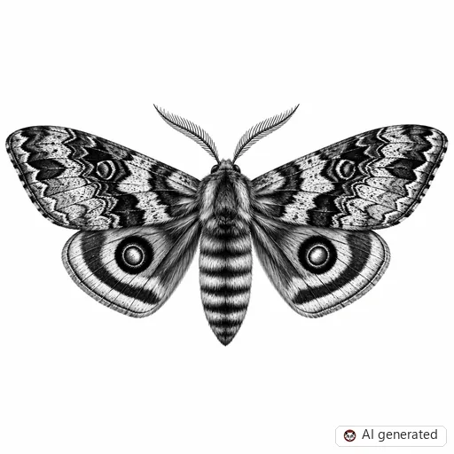 Moth tattoo design in Realism style