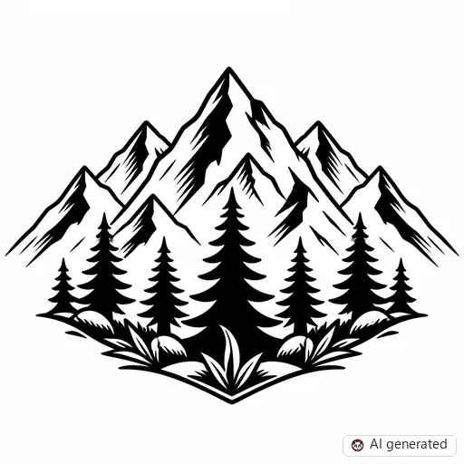 Mountain tattoo design in Traditional style