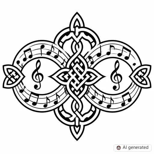 Disegno di tatuaggio Nota musicale in stile Celtico