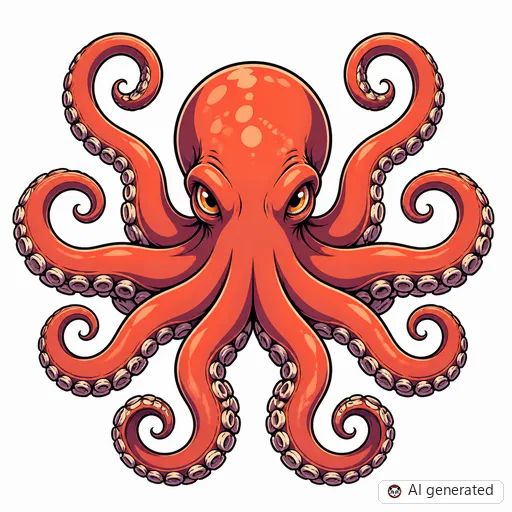 Oktopus-Tattoo-Entwurf im Stil Anime