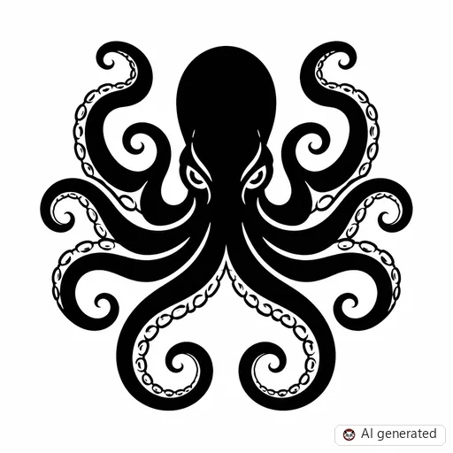 Octopus tattoo design in Blackwork style